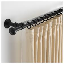 Storslagen Black Double Curtain Rod Set 120 210 Cm Ikea Double Rod Curtains Double Curtain Rod Set Double Curtains