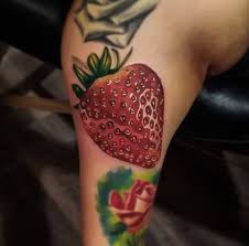 Realistic Strawberry Tattoo Strawberry Tattoo Arm Tattoo Body Art Tattoos