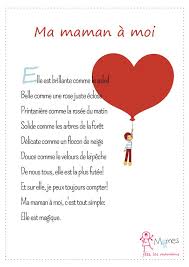 Ma Maman A Moi Poeme Fete Des Meres Fete Des Meres Poeme Maman