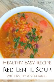 Red Lentil Barley Vegetable Soup In 2020 Vegetable Soup Recipes Winter Soup Recipe Vegetarian Recipes Easy