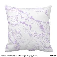Modern Trendy White Pastel Purple Lavender Marble Throw Pillow Patterned Outdoor Pillows Throw Pillows Pillows