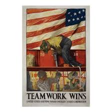 20x30 Teamwork Wins Wwi Motivational Poster Zazzle Com World War One Wwii Posters Military Poster