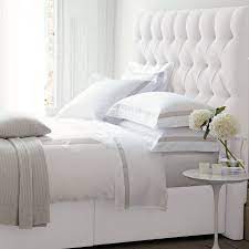 Richmond Headboard Beds The White Company For Peter Pan Bedroom Bedroom Interior White Headboard Home Decor Black and white walls and green accent headboard create a perfect pair that makes the room interesting and adds depth.