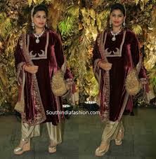 At yash chopra memorial award presentation right: Pinky Reddy In A Velvet Salwar Suit At Armaan Jain S Wedding Reception