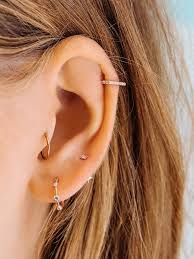 The Baby Nova Huggies Apres Jewelry In 2020 Bar Stud Earrings Gold Bar Earrings Diamond Shape Earrings