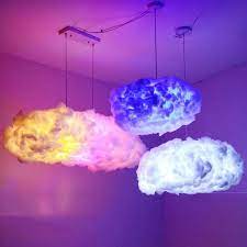 One bulb wall light with cylinder/rectangle shade textured glass rustic porch sconce lighting fixture in clear. Modern Led Floating Cloud Pendant Light Cotton Silk Chandelier Kids Room Lamp In 2021 Neon Bedroom Neon Room Decor Neon Room