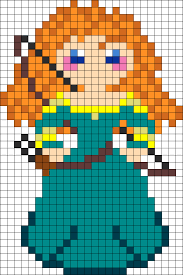 Merida Kandi Pattern Perler Bead Disney Perler Beads Pixel Art