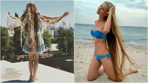 What people with short/medium hair don't understand about really long hair is how incredibly easy it is to take care of. Milena S Super Long Blonde Hair Play Outside And Beach Youtube