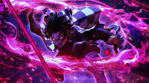 Follow us for regular updates on awesome new wallpapers! Wallpaper Tanjiro Kamado Demon Slayer Kimetsu No Yaiba Anime Purple Art Background Download Free Image