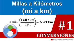 Millas a Kilómetros (mi a km) 