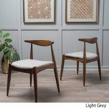 Dining areas shouldn't be a boring place. Noble House Eliza Mid Century Modern Dining Chairs Set Of 2 Light Gray And Natural Walnut Walmart Com Walmart Com