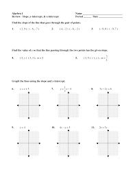 The slope of a line is a mathematical measurement of how steep a line drawn on a graph appears, and this value is usually shown as the variable m in an equation in slope intercept form, y=mx+b. 42 Astonishing Finding Slope From A Graph Worksheet Image Ideas Samsfriedchickenanddonuts