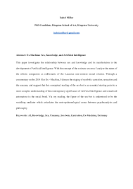 Pdf Ex Machina Sex Knowledge And Artificial Intelligence Isabel Millar Academia Edu