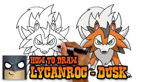 How To Draw Lycanroc Dusk Form Pokemon Youtube
