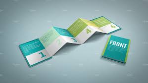Z Card Mock Up 6 Panels C Fold Mocking Timeline Design Colorful Backgrounds