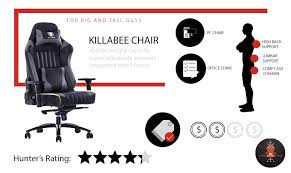These big and tall office chairs are padded with ca117 fire retardant foam. Killabee Big And Tall Gaming Chair Review 400 Lbs Capacity