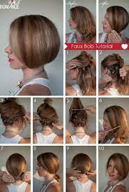 Faux Bob Frisur Mit Langen Und Mittleren Haare Short Hair Tutorial Hair Styles Hair Romance