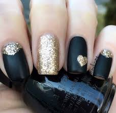 Gold Black And Glitter Nails Black And Gold Glitter Nails Gold Glitter Nails Gold Nail Designs Gold Nails