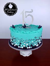15th Birthday Cake Design For 15 Year Old Boy 15th Birthday Cake Blue Turquoise Black White Butterflies Buttercream Cake Quincean 15th Birthday Cakes White Birthday Cakes Buttercream Birthday Cake