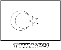 Colour in the red part of the turkish flag, being careful to leave the crescent and star white. Turkey Flag Coloring Page Free Printable Coloring Pages For Kids