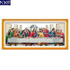 Counted cross stitch patterns are not just a great craft to enjoy but it can provide the perfect gift and even a memento of history. Nkf The Last Supper Figure Style Religious Cross Stitch Patterns Free Counted Needlework Embroidery Kit For Home Decoration Counted Cross Stitch Kits Cross Stitch Kitsstitching Kit Cross Stitch Aliexpress