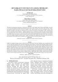 Selain itu ada lebih dari 250 kisah sahabat,. Pdf Benarkah Yusuf Dan Zulaikha Menikah Analisa Riwayat Isra Iliyyat Dalam Kitab Tafsir