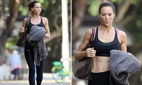 Kyly showed off her washboard abs in a pale blue skirt. Kyly Clarke Reveals Her Slender And Ripped Figure A Crop Top And Leggings After Working Out Daily Mail Online