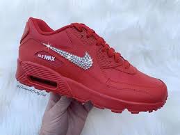 Swarovski Women S Nike Air Max 90 University Red Sneakers Nike Air Max Nike Air Max For Women Nike Air Max 90