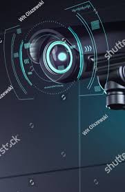Ccvt With Futuristic Interface Around Lense 3d Art Surveillance Camera Home Security Systems Surveillance