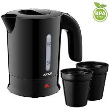Bouilloire De Voyage Aicok Bouilloire Lectrique Double Tension 120v 220 240v 100 Sans Bpa Bouilloire Compacte Avec Filtre Anti Calcaire 650w Noir Wasserkocher Mini Wasserkocher Stoffwechsel Anregen