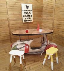 Set Of Vespa Table Alldecos Vespa Garage Furniture Automotive Decor Decor