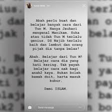 0169600432 atau 0066913161787 atau whatsapp: Abah Perlu Belajar Dari Tun M Suka Atau Tidak Tun M Terlalu Genius Anak Zahid Luah