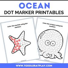 Select a color from the icon. Ocean Dot Marker Coloring Pages By Toddler At Play Tpt