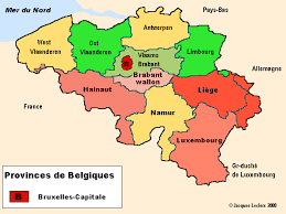 Two of these regions, the flemish region or flanders, and walloon region, or wallonia, are each subdivided into five provinces. Provinces Belges