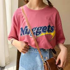 Nuggets Vintage Aesthetic Korean Style Oversized T Shirt Aesthetic Shirts Retro Outfits Aesthetic Clothes