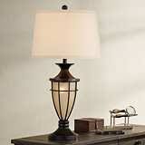 Iron Twist Base Wood Tray Table Floor Lamp N5774 Lamps Plus