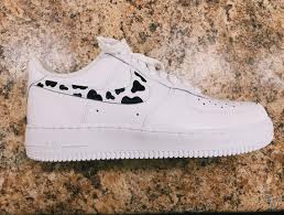 Black Air Force 1 Bubble Gum Sole Cow Print Air Force 1s White Air Force 1 Sneaker White Etsy In 2020 Nike Air Shoes Nike Shoes Air Force Custom Nike Shoes
