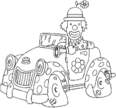 Other uses for this sheet of. Coloring Clown In A Car Picture Coloring Pages Coloring Books Art Pages
