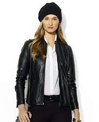Lauren Jeans Co Long Sleeve Leather Moto Jacket Blazer Jackets For Women Ralph Lauren Leather Jackets
