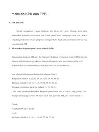 1.1 bilangan ganjil dan genap. Makalah Kpk Dan Fpb
