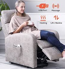 New Ergoreal Electric Lift Chair For Small Elderly People Textured Suede Lift Recliner With Heat And Massage In Lift Chairs Lift Recliners Lift Chair Recliners