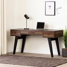 Shop for modern office desk online at target. Helsy Contemporary Desk With Power Bar Natural Walnut And Black