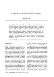 Pdf Chiefdom A Universal Political Formation