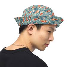 Buy Koi Fish Printed Reversible Bucket Hat, Casual Summer Beach Hat, Rave  Bucket Hat, Festival Outfit, Cool Outdoor Hat, Koi Fish Lover Gift Online  in India