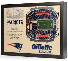 New England Patriots Wooden 25 Layer Stadiumview 3d Wall Art
