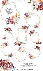 Fall Watercolor Flowers Clipart Boho Chic Floral Wreaths Etsy Fall Watercolor Floral Watercolor Wedding Clip
