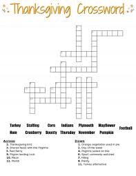 Get hints, track time, print, access previous puzzles and much more. Thanksgiving Crossword Puzzle Free Printable For Kids Or Adults