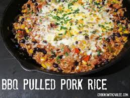 Add broth and water, stirring until thickened and bubbly. One Pan Bbq Pulled Pork And Rice Skillet Supper Pulled Pork Leftover Recipes Shredded Pork Recipes Leftover Pork Recipes