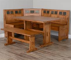 Dec 21, 2016 · tired of deciding who will sit at the head of the table? Sedona 4 Piece Breakfast Nook Dining Room Set In Rustic Oak Finish By Sunny Designs Sd 0219ro2