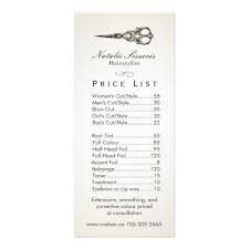Price List Antique Scissor Vintage Hair Salon 2 Rack Card Zazzle Com Vintage Hair Salons Hair Salon Price List Home Hair Salons